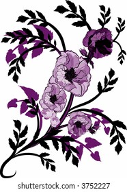 Hand drawn Wild Rose illustration, file has no gradients.