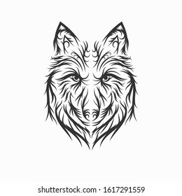 hand drawn wild wolf illustration designs vector