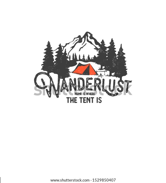 手描きの荒野のバッジと山の景色のベクターイラスト Wanderlust Home Is Where The のベクター画像素材 ロイヤリティフリー 手描きの荒野のバッジと山の景色のベクターイラスト Wanderlust Home Is Where The のベクター画像素材 ロイヤリティフリー