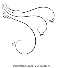 Hand drawn wind air flow icon set. Free breath symbol. Fresh air flow sign.. Air flow flat sign. Symbol of windy weather. 