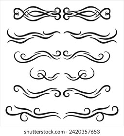hand drawn wind doodle set, vector illustration.