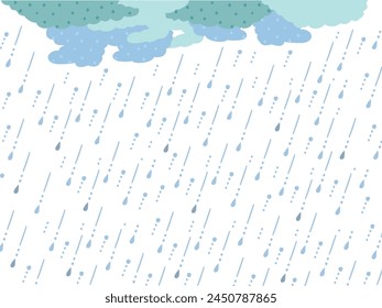 Hand Drawn Wind Rain and Rain Clouds Simple Background Material Illustration