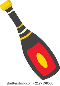 Hand Drawn wine bottle illustration isolated on background