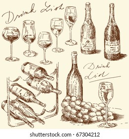 Hand Drawn Wine Collection