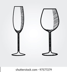 hand drawn wine collection