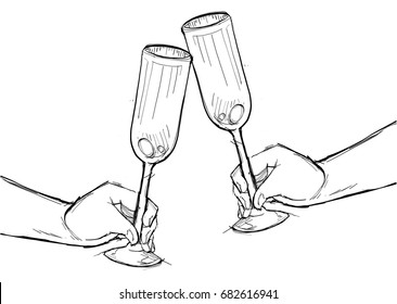 Hand Drawn Wine Element
