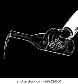 Hand Drawn Wine Element