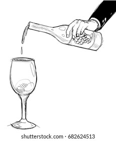 Hand Drawn Wine Element