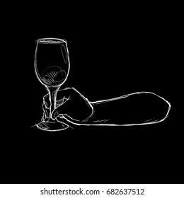 Hand Drawn Wine Element 