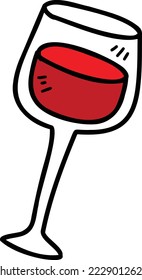 Hand Drawn wine glass illustration isolated on background