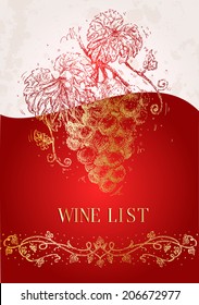 Hand Drawn Wine List Cover
