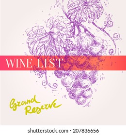 Hand Drawn Wine List Cover