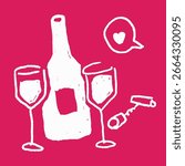 Hand Drawn Wine Vector Illustration