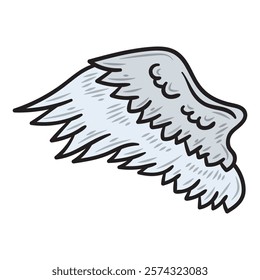 Hand Drawn Wing Illustration Colored - 08