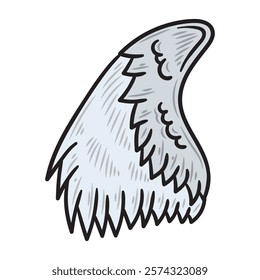 Hand Drawn Wing Illustration Colored - 16