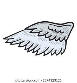 Hand Drawn Wing Illustration Colored - 07