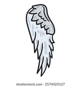Hand Drawn Wing Illustration Colored - 04