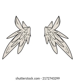 hand drawn wings clip art, editable vector file for all your graphic needs.