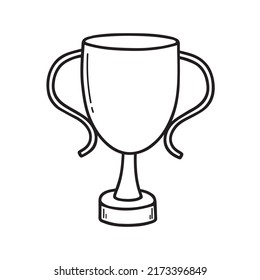 Hand Drawn Winners Cup Trophy Doodle Stock Vector (Royalty Free ...