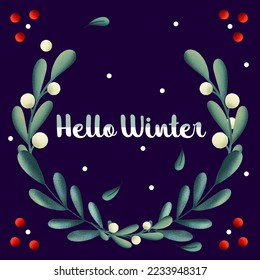 Handgezeichnetes Winterkartenkonzept