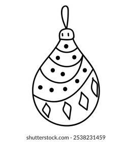 Hand drawn winter Christmas toy. Vector doodle illustration