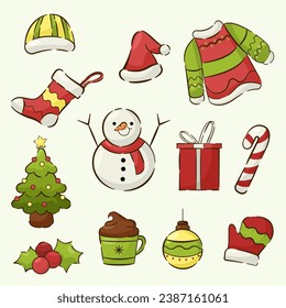 Hand Drawn Winter Element Set