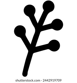 Hand drawn winter floral element. Christmas holly berry holiday decoration isolated.