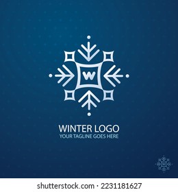 handgezeichnetes Winterlogo, Vektorgrafik