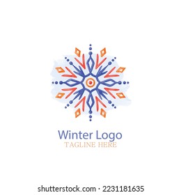 hand drawn winter logo element vector