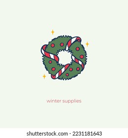 hand drawn winter logo element vector