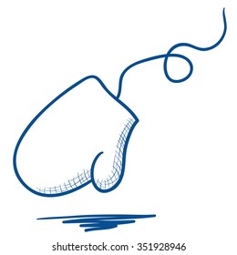 Hand drawn winter mitten illustration