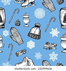 hand drawn winter pattern