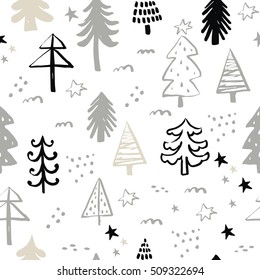 Hand drawn winter pattern