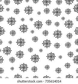 Hand drawn winter seamless patterns. Christmas, New Year backdrop. Decorative background with snowflakes for fabric, textile, wrapping paper, card, invitation, wallpaper, web design
