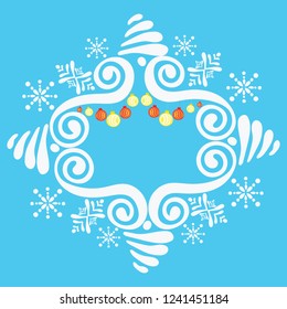 Hand drawn, winter time, holiday theme frame, space for copy