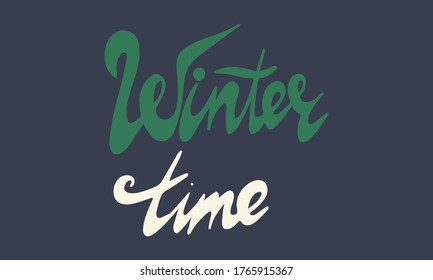Handgezeichneter Winterzeitschrift-Text. Festliche Grußkarte, Vektorgrafik. Urlaubszeit