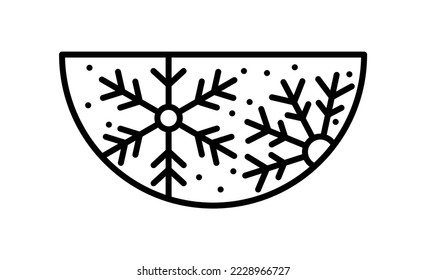 Handgezeichnete Winter-Vektorschneeflocken im Konstruktor halber Rahmen. Weihnachts-Komposition Logo-Illustration für Grußkarte, Web-Design isolierte Feiertagseinladung.