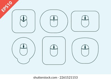 diseño de iconos de ratón inalámbrico dibujado a mano y teclado de ratón vector ilustración aislada plana