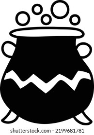 Hand Drawn Witch Cauldron illustration isolated on background