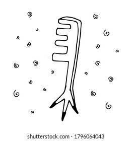 hand drawn witch comb magic.hand drawn magic accessory comb.Hand drawn comb for hair isolated on a white background.Doodle,simple outline illustration. used for decoration of textile,paper and other