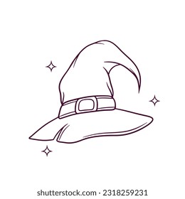 Hand Drawn Witch Hat  Doodle Vector Sketch Illustration