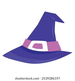 ilustração de chapéu de bruxa desenhada à mão sobre fundo branco.