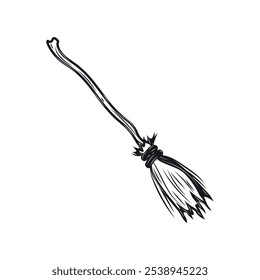 Hand Drawn Witcher Illustration - Flying Broom