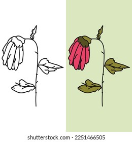 handgezeichnete, verwelkte Vektorgrafik