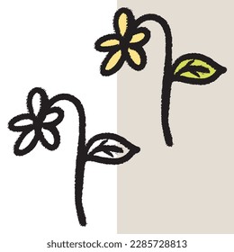 Hand drawn withered flower vector illustration