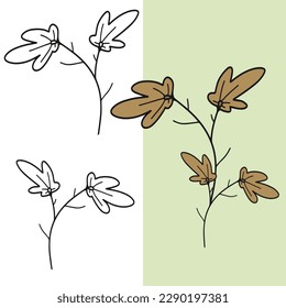 Hand drawn withered flower vector illustration