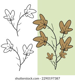 Hand drawn withered flower vector illustration