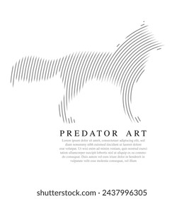 Hand drawn wolf art, vector illustration of predator, An element for creating logo