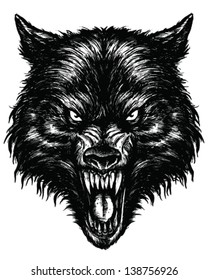 Hand Drawn Wolf Linework Vector Stock Vector (Royalty Free) 138756926