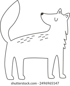 Ilustración vectorial de lobo dibujado a mano